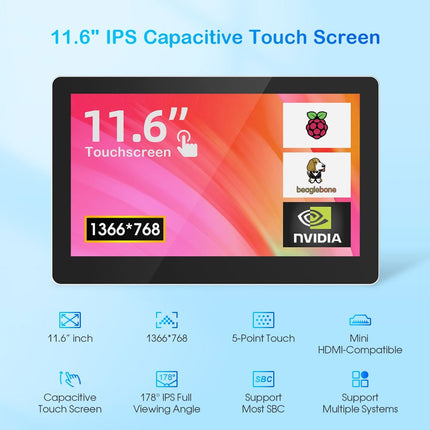 CrowVision 11,6" IPS kapazitives Touch-Display (1366x768)