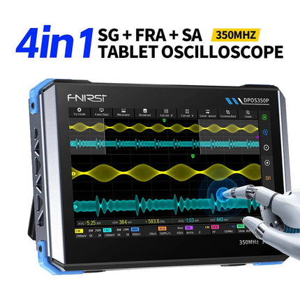 FNIRSI DPOS350P (4-in-1) 2-Kanal Tablet-Oszilloskop (350 MHz) + Signalgenerator + Frequenzganganalyzer + Spektrum Analyzer