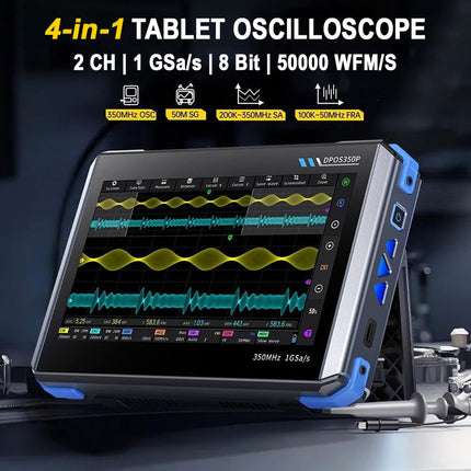 FNIRSI DPOS350P (4-in-1) 2-Kanal Tablet-Oszilloskop (350 MHz) + Signalgenerator + Frequenzganganalyzer + Spektrum Analyzer