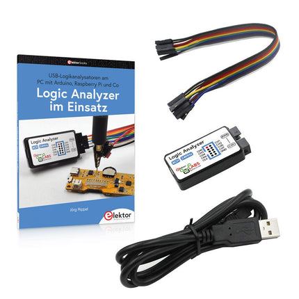 Bundle: Logic Analyzer im Einsatz (Buch) + USB Logic Analyzer (8 Kanäle, 24 MHz) - Elektor