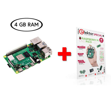 Bundle: Raspberry Pi 4 (4 GB) + Raspberry Pi und Pico Special - Elektor