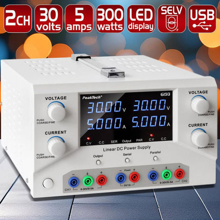 PeakTech 6193 2 - ch DC Power Supply (30 V, 5 A) - Elektor