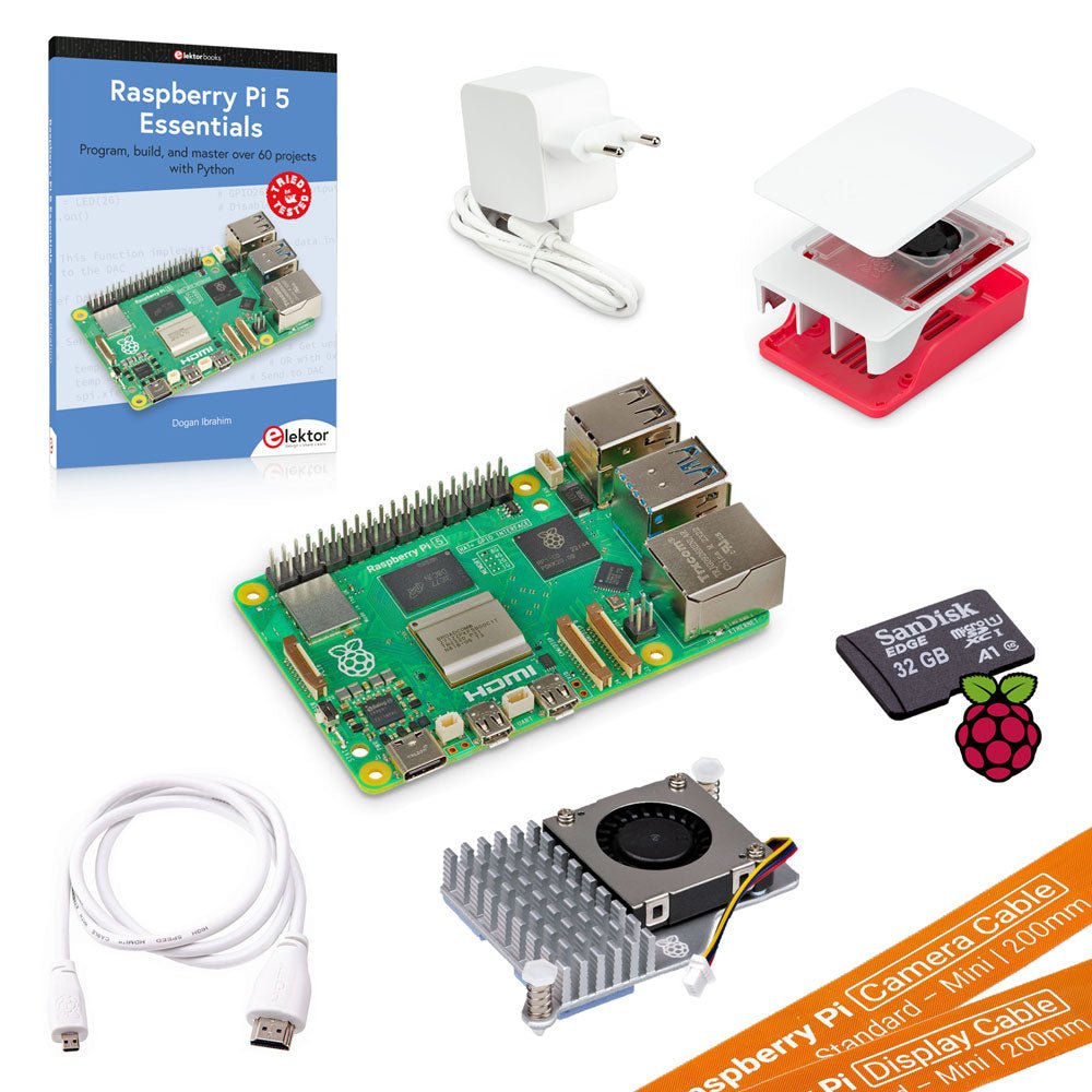 Raspberry Pi Clamshell Kit Raspberry Pi 5 Ultimate Starter Kit (8 GB) – Elektor