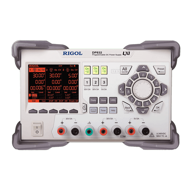 Rigol DP832 3-ch Programmable DC Power Supply (0-30 V, 0-3 A, 195 W)