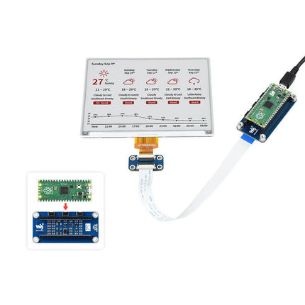 Waveshare 5.83" 3 - color E - Ink Display HAT for Raspberry Pi Pico (648x480) - Elektor
