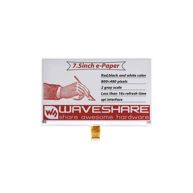 Waveshare 7.5" 3 - color E - Ink Display HAT for Raspberry Pi (800x480) - Elektor